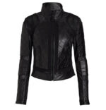 Suede Mesh Moto Black Jacket