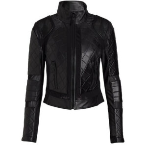 Suede Mesh Moto Black Jacket