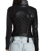 Suede Mesh Moto Black Jacket