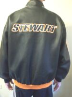 Tony Stewart 20 Black Orange Leather Jacket