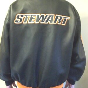 Tony Stewart 20 Black Orange Leather Jacket