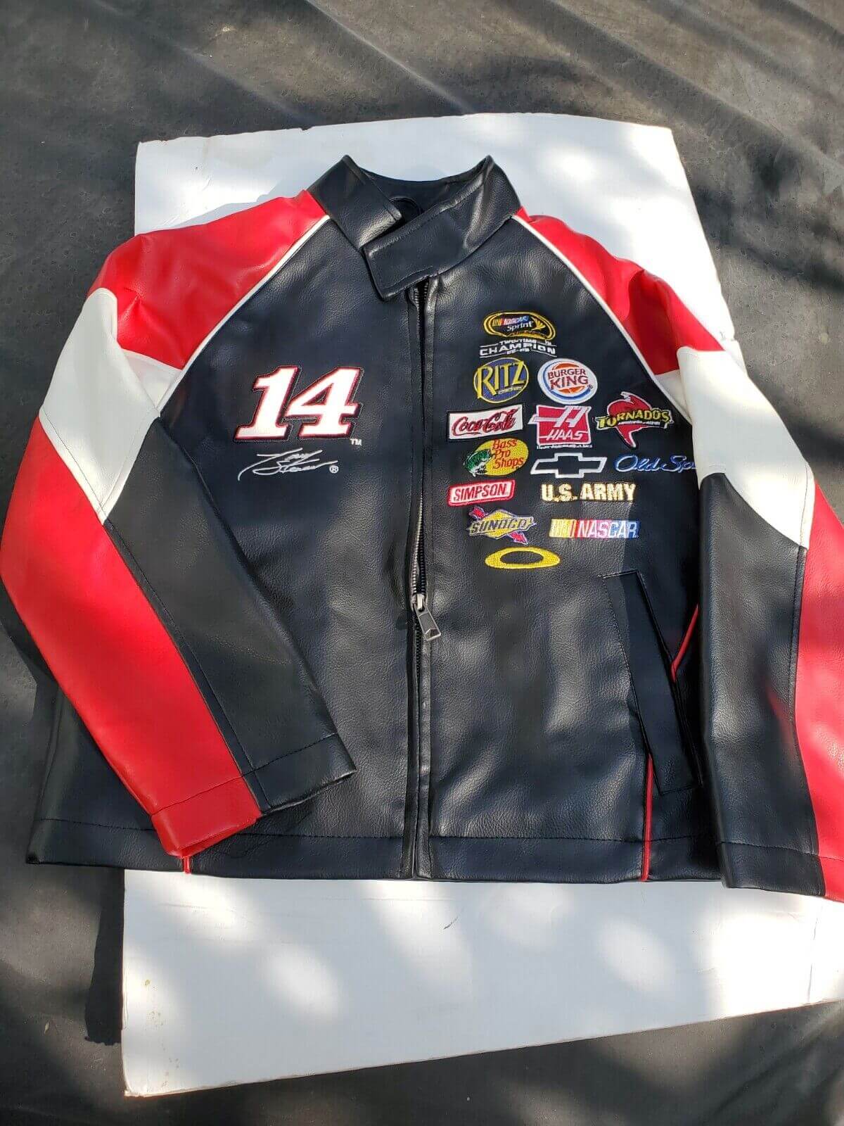 Tony Stewart Office Depot NASCAR Leather Jacket (1) Tony Stewart Office Depot NASCAR Leather Jacket