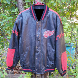 Vintage Detroit Red Wings Jacket Mens 2XL NHL Rink Button Coat 80s 90s  *stains*