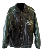 Vintage 90s New York Jets Football Leather Jacket