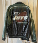 Vintage 90s New York Jets Football Leather Jacket