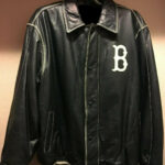Vintage Boston Red Sox Black Leather Jacket