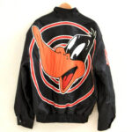 Vintage Daffy Duck Looney Tunes Black Leather Jacket