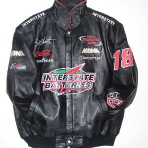 Vintage Instate Batteries Black Leather Jacket