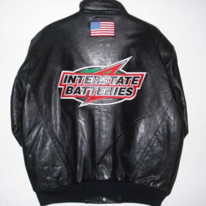 Vintage Instate Batteries Black Leather Jacket