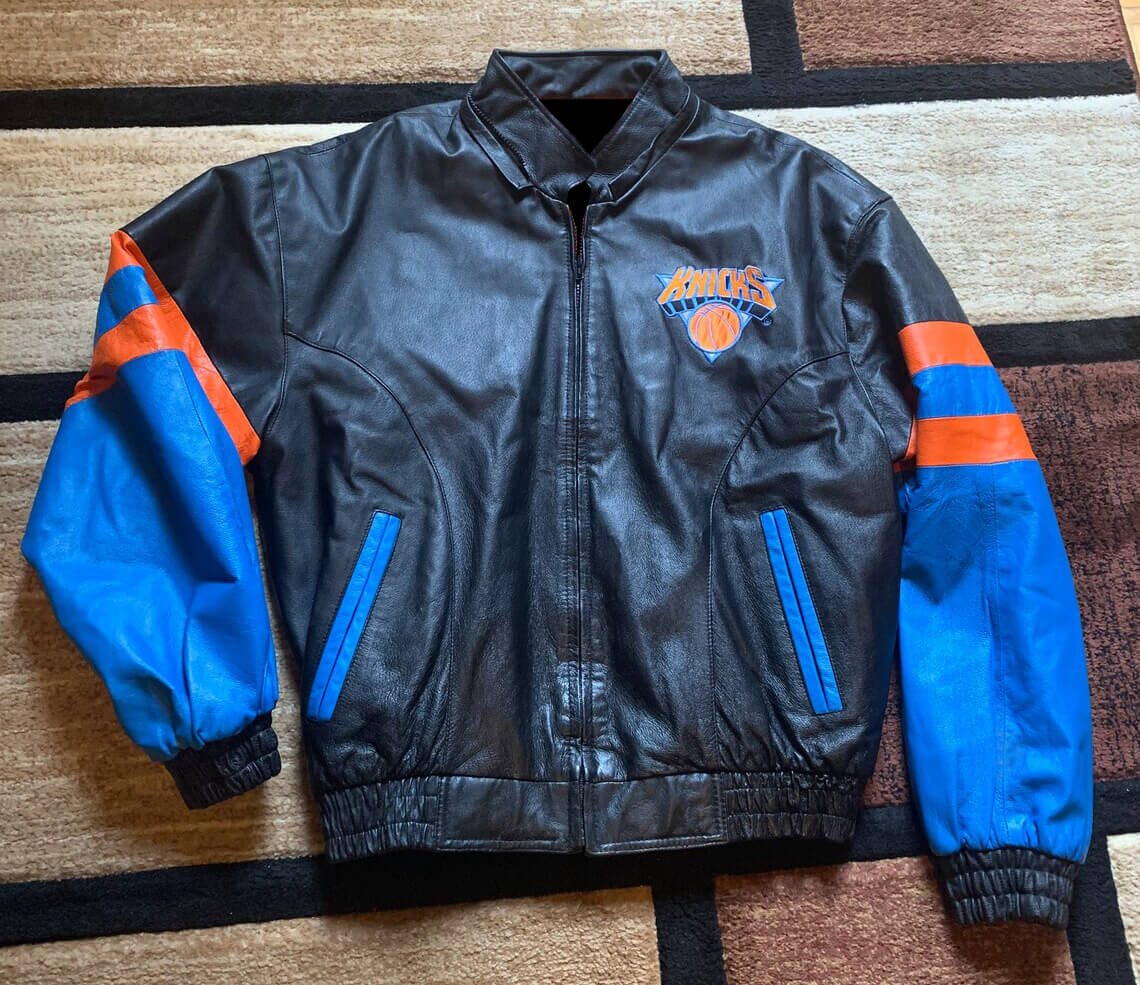 Maker of Jacket Sports Leagues Jackets NBA Teams Black Vintage New York Knicks Varsity