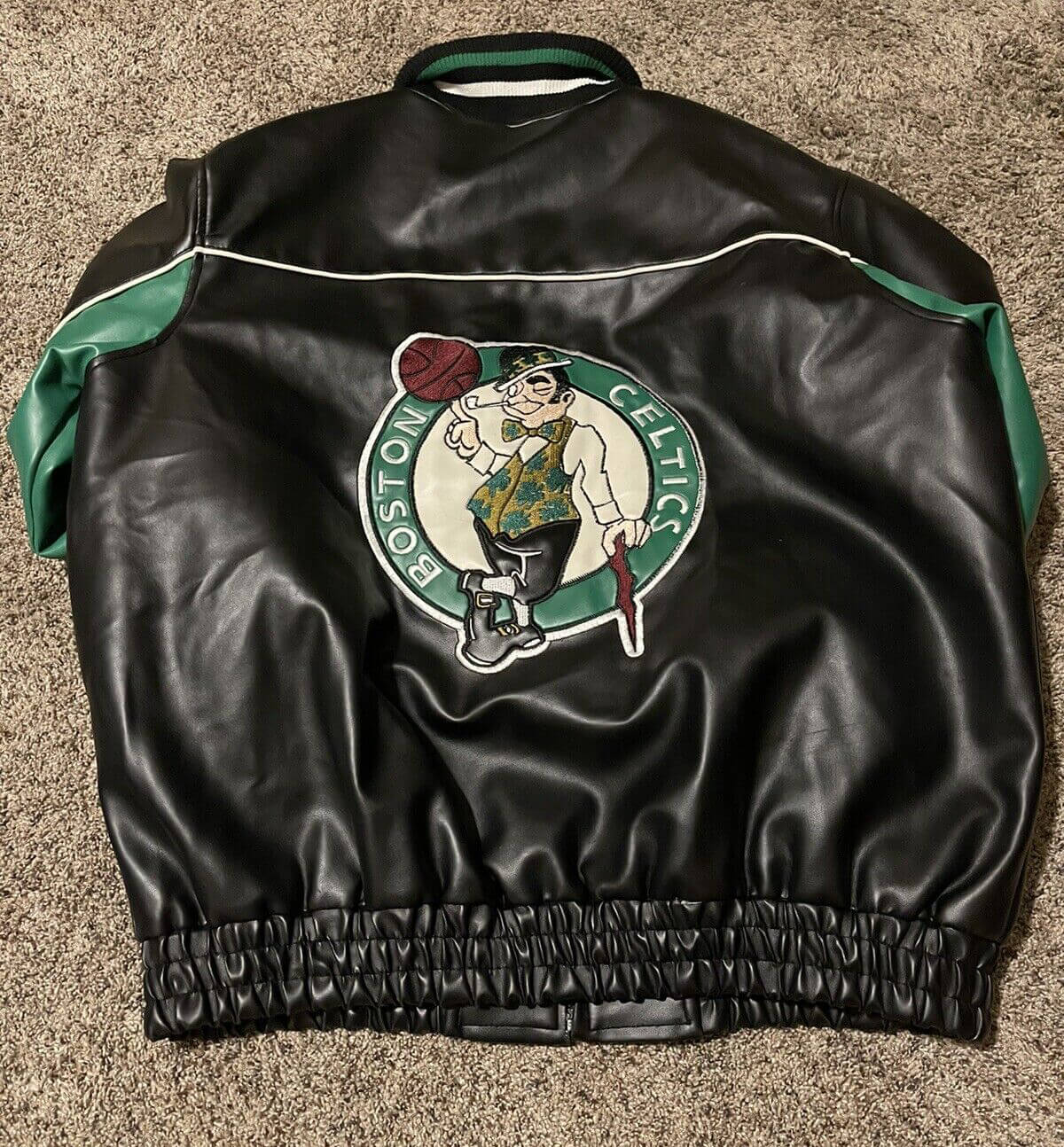 NBA Boston Celtics Black Yellow Leather Bomber Jacket Gift For You - Banantees