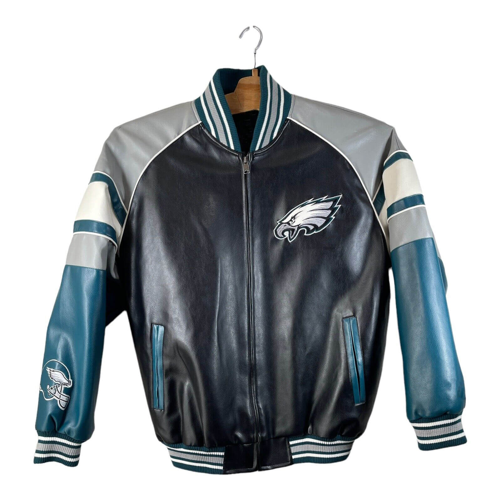 Vtg NFL Team Philadelphia Eagles Leather Jacket - Maker of Jacket
