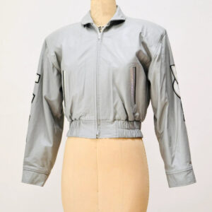 Betty Boop Grey Biker Leather Jacket