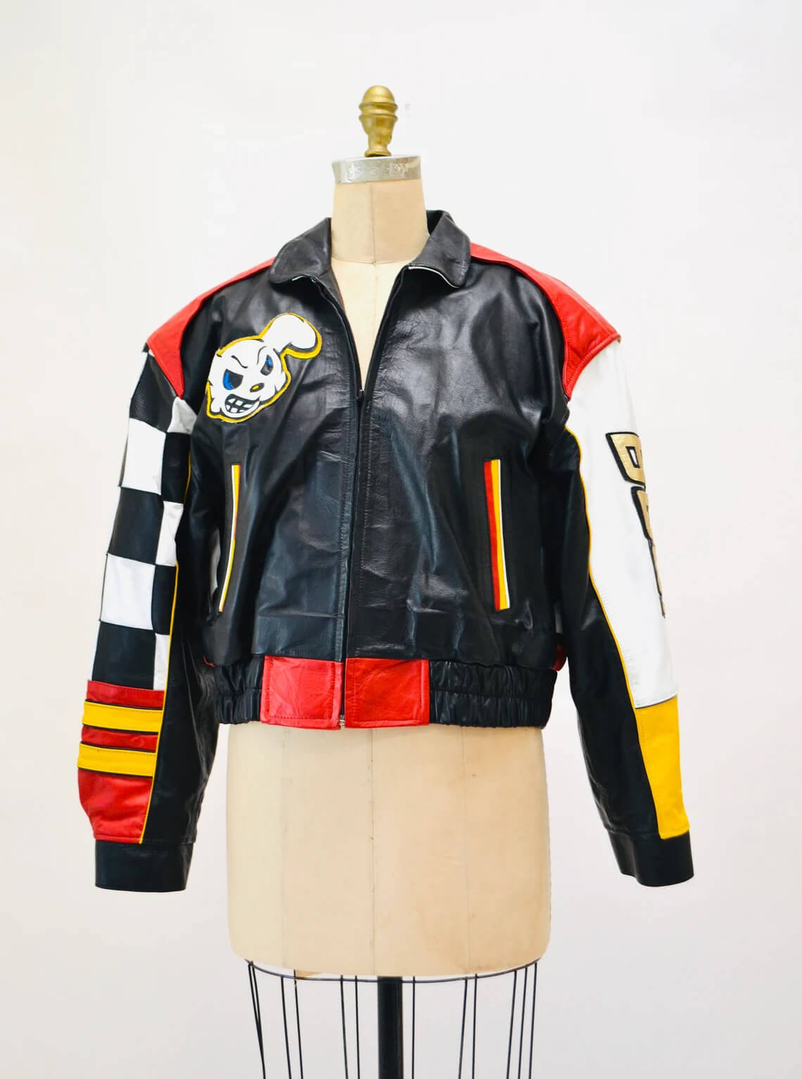 Betty Boop Race Car Multi Leather Jacket