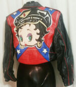 Betty Boop Rebel Multi Color Biker Leather Jacket
