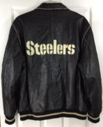 Black Cream Pittsburgh Steelers Leather Jacket