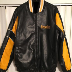 Black Yellow Pittsburgh Steelers NFL Leather Jacket