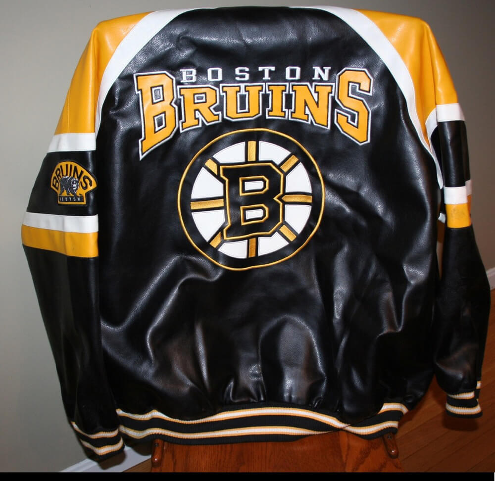 Boston Bruins Black Yellow NHL Leather Jacket