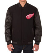 Detroit Red Wings Black Varsity Jacket