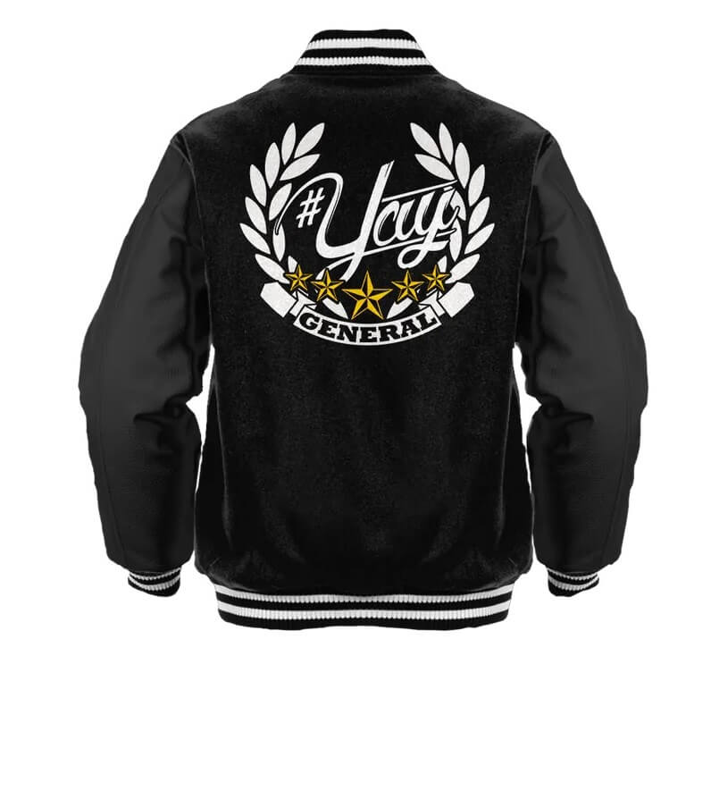General Yay Black Gold Diamond Logo Varsity Jacket (1) General Yay Black Gold Diamond Logo Varsity Jacket