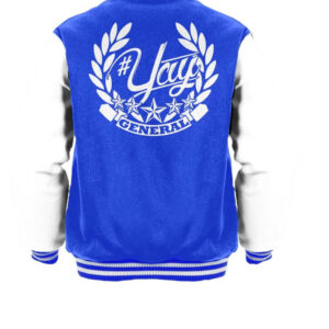 General Yay Blue White Diamond Logo Varsity Jacket