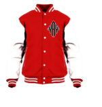 General Yay Red Gold White Diamond Varsity Jacket