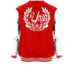 General Yay Red White Diamond Varsity Jacket