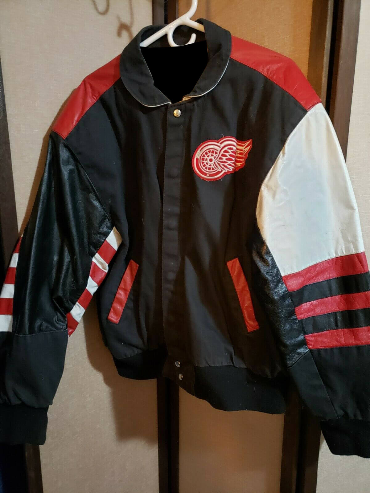 Jeff Hamilton Detroit Red Wings Varsity Jacket (1) Jeff Hamilton Detroit Red Wings Varsity Jacket
