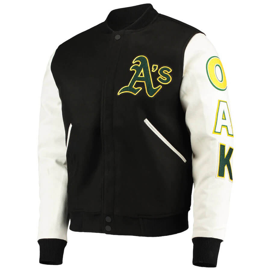 MLB Baseball Team Oakland Athletics Varsity Jacket (1) MLB Baseball Team Oakland Athletics Varsity Jacket
