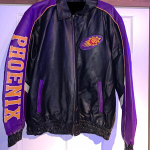 Pro Standard Phoenix Suns Retro Classic Rib Wool Varsity Jacket (Eggshell/purple) 3XL