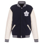 Navy White Toronto Maple Leafs Varsity Jacket