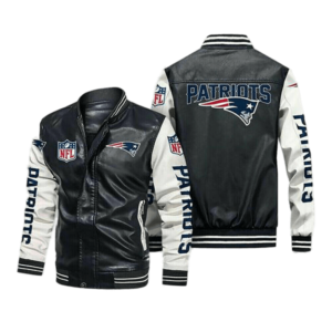 New England Patriots Black White Bomber Jacket