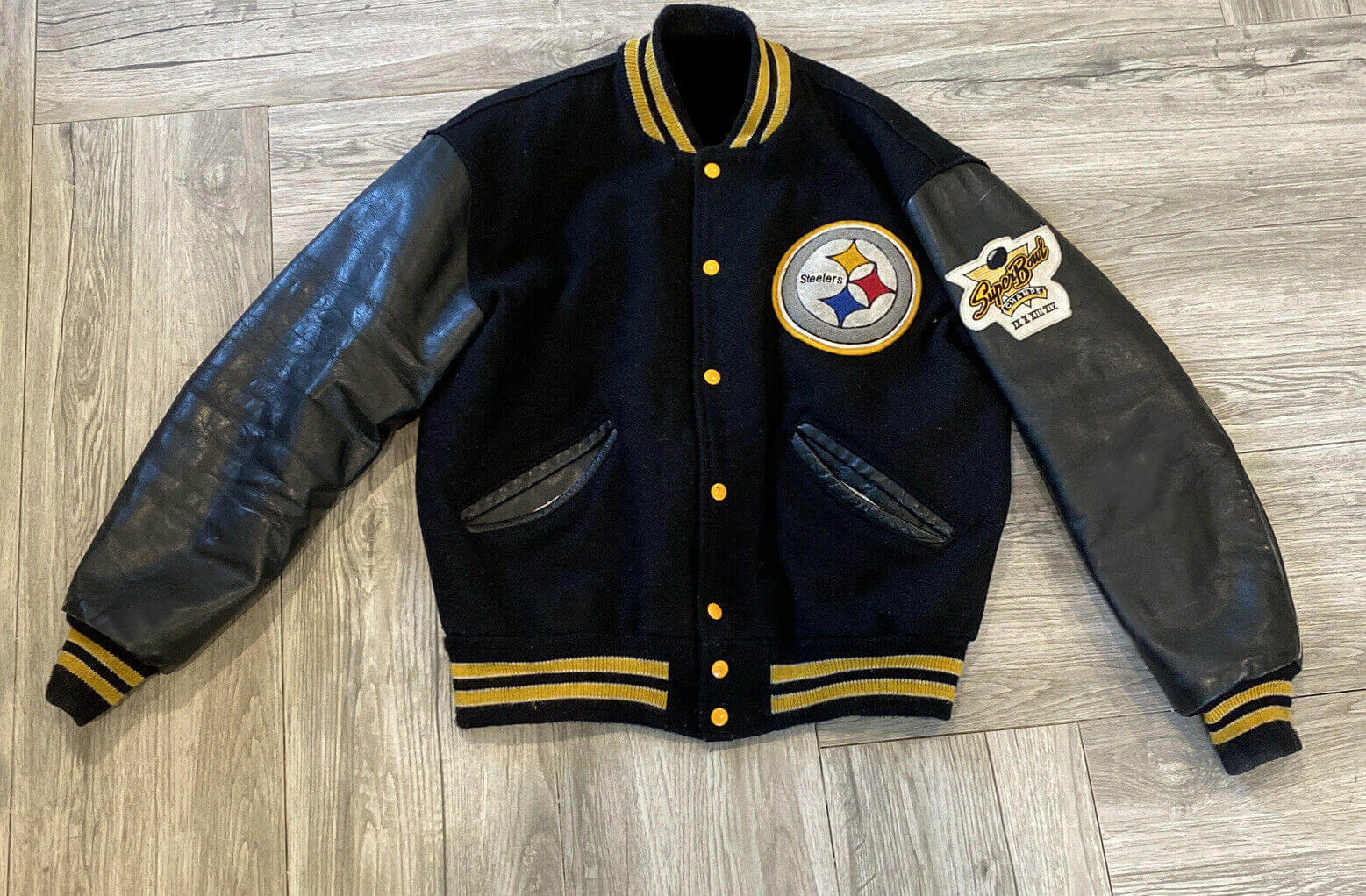 Pittsburgh Steelers Football Black Varsity Jacket (1) Pittsburgh Steelers Football Black Varsity Jacket
