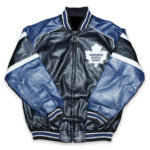 Toronto Maple Leafs Blue Black Leather Jacket
