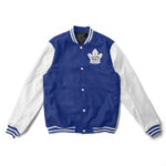 Toronto Maple Leafs Blue and White Varsity Jacket