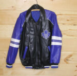 Toronto Maple Leafs Purple Black Leather Jacket