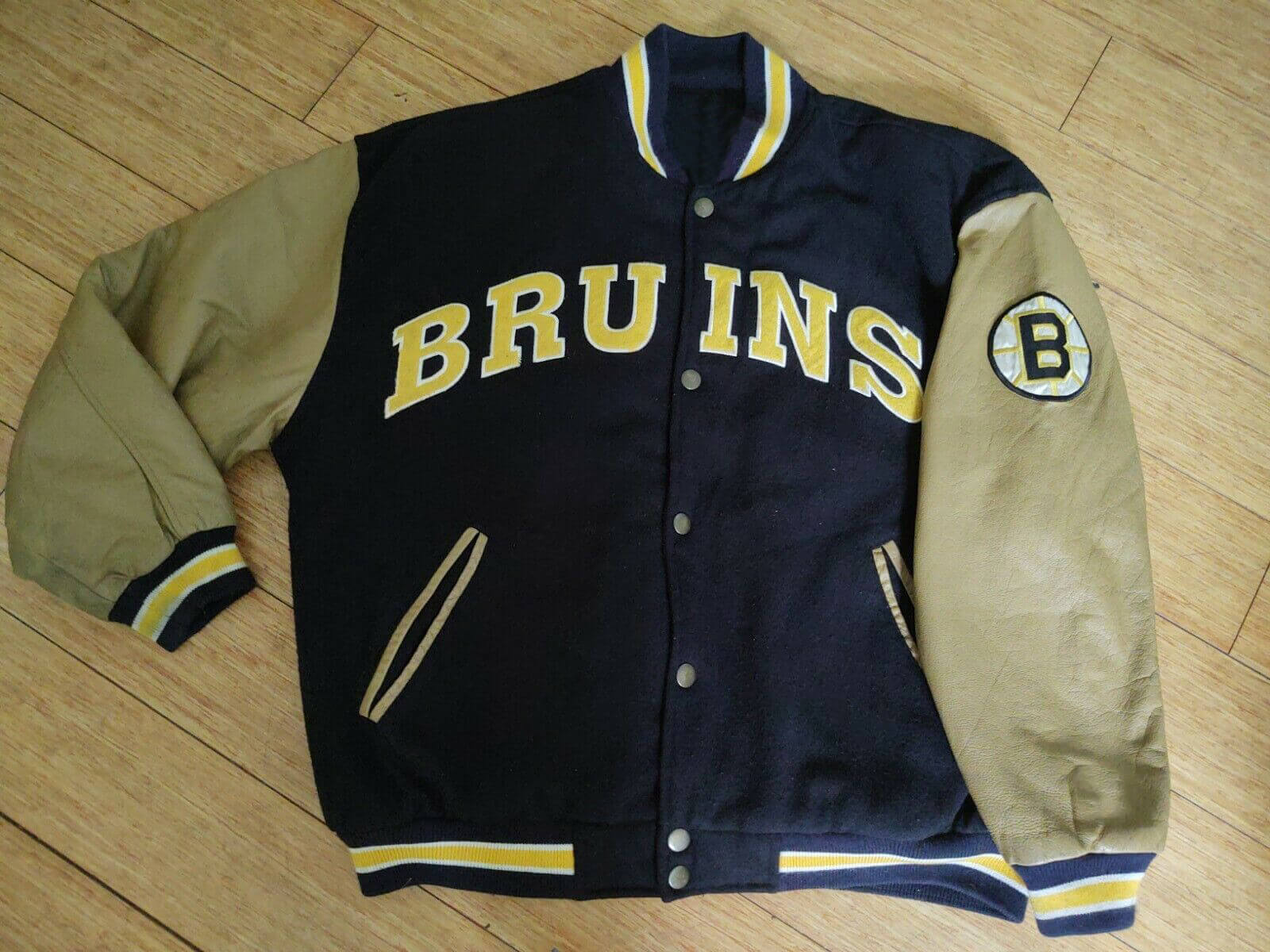 Vintage Boston Bruins Starter Satin Jacket Size Medium Black 