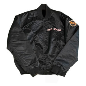 NHL Detroit Red Wings Style 8 Logo Black And Brown Leather Jacket Men Women  - Freedomdesign