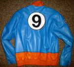Vintage Ford GT 9 Blue And Orange Leather Jacket
