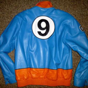 Vintage Ford GT 9 Blue And Orange Leather Jacket
