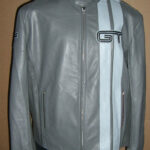 Vintage Ford GT Gray Leather Jacket