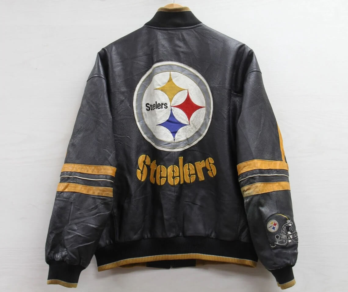 Vintage Pittsburgh Steelers Leather Varsity Jacket (1) Vintage Pittsburgh Steelers Leather Varsity Jacket