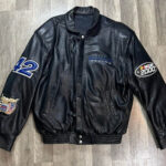 Vtg Bell South Racing Jeff Hamilton Leather Jacket