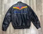 Vtg Bell South Racing Jeff Hamilton Leather Jacket
