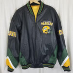 Vtg GIII Carl Banks Green Bay Packers Leather Jacket