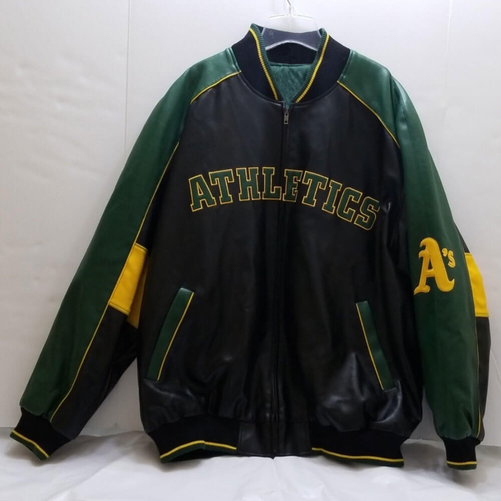 Vtg MLB Team Oakland Athletics Leather Jacket (1) Vtg MLB Team Oakland Athletics Leather Jacket