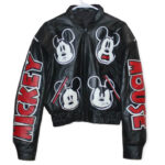 Vtg Mickey Mouse Disney Black Leather Jacket