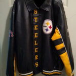 Vtg NFL Pittsburgh Steelers Football Team Leather Jacket
