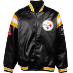 Vtg NFL Pittsburgh Steelers Zip-Up Leather Jacket
