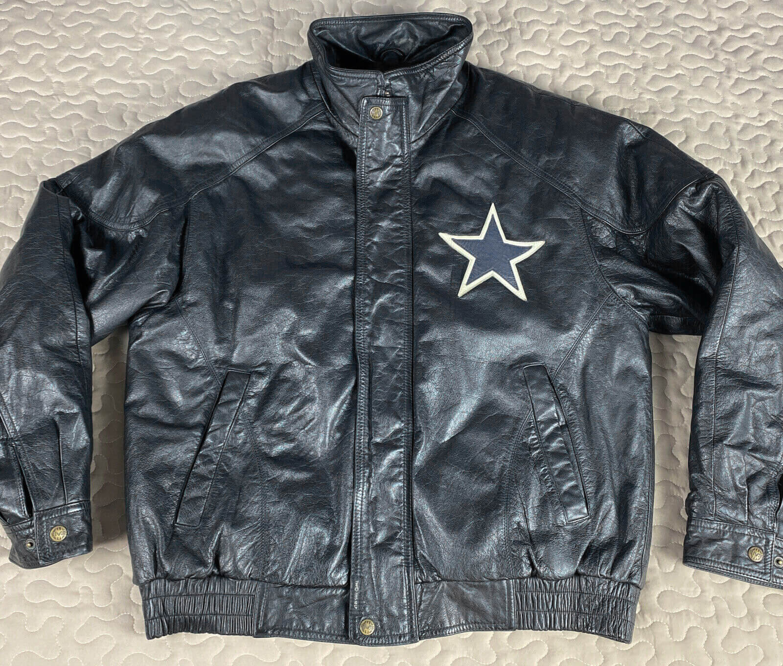 Vintage Dallas Cowboys Football Leather Jacket - Maker of Jacket